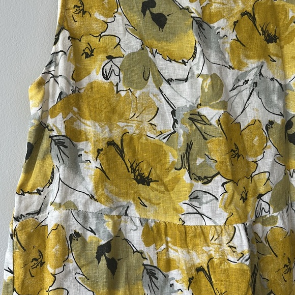 Yellow and White Sleeveless Scoop Neck Sundress - Picture 3 of 6